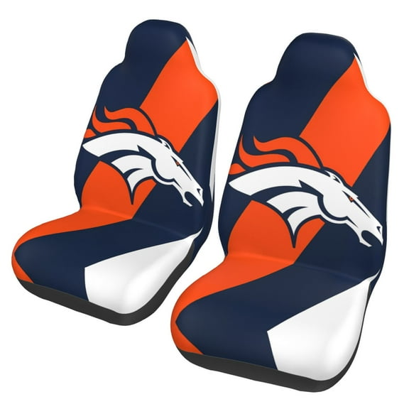 Denver New Car Seat Covers 2-Pack, Breathable Polyester Car Seat Covers, Football Team Themed Car Gifts, Comfortable Seat Covers for Most Cars, Vans, Trucks, and SUVs
