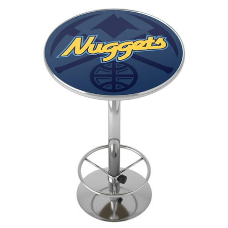 Denver Nuggets NBA Fade Chrome Pub Table - Dark Blue, Yellow