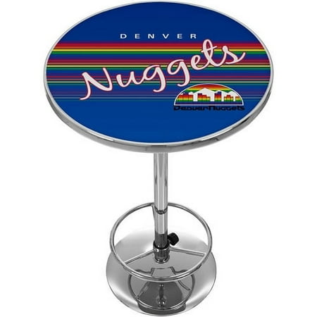 Denver Nuggets NBA Hardwood Classics Chrome Pub Table - Blue, Red, Yellow, White
