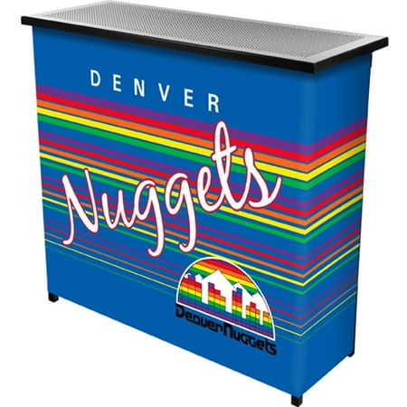 Denver Nuggets NBA Hardwood Classics Portable Bar, Pop-Up Drink Station Patio, Garage or Man Cave Accessories - Blue, Red, Yellow, White