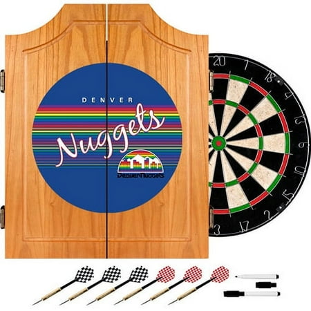 Denver Nuggets NBA Hardwood Classics Dart Cabinet Set with Darts and Board - Blue, Red, Yellow, White