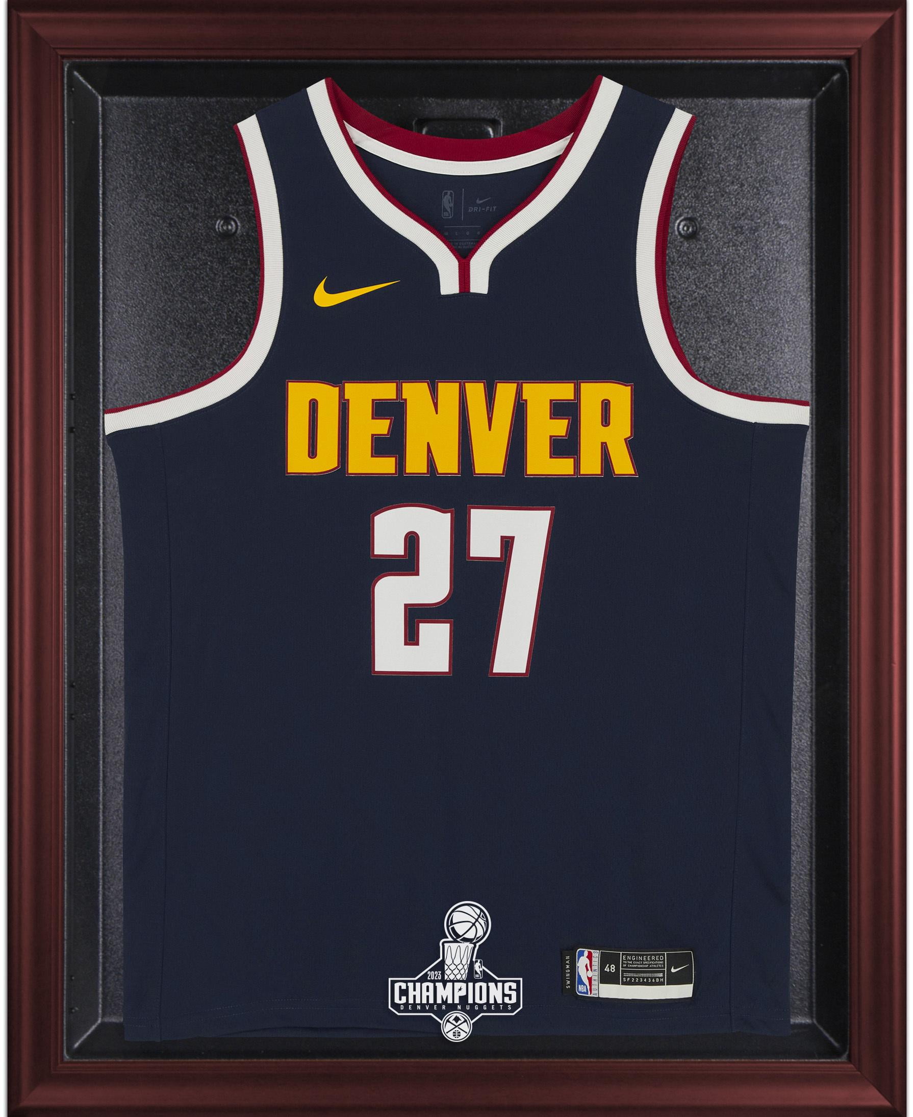 Denver Nuggets Mahogany Framed 2023 NBA Finals Champions Logo Jersey Display Case