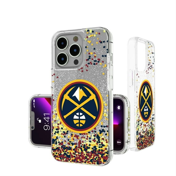 Denver Nuggets iPhone Glitter Case with Confetti Design