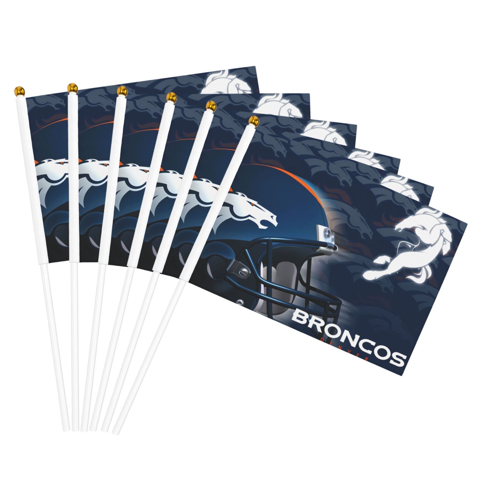 Spectator Hand Roster Fan Denver Team Double Sided Hand Waving Flag(Pack of 6), Spectator Hand ...