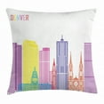 thumbnail image 1 of Denver Throw Pillow Cushion Cover, Urban Buildings Apartments North American Skyline State Modern Town Artful Cityscape, Decorative Square Accent Pillow Case, 24 X 24 Inches, Multicolor, by Ambesonne, 1 of 2