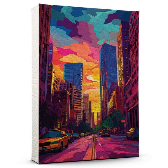 Denver Travel Canvas, Colorado Canvas Print vintage, Colorful Denver Decor City Road, Colorado Pictures Wall Art - 102AZ379
