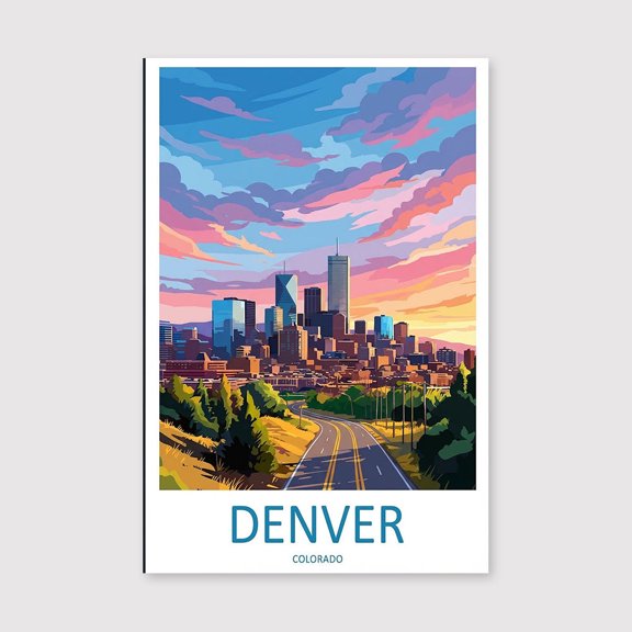 Denver Travel Print Canvas Wall Art, Denver Wall Hanging Home decor Denver Canvas Art, Colorado Art Canvas Print Canvas For Denver Print Canvas-1WN719