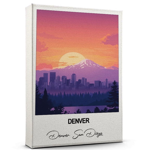 Denver Travel Wall Art  Denver San Diego Canvas  Travel Wall Decor with Timeless Appeal  A Special Gift for Loved Ones