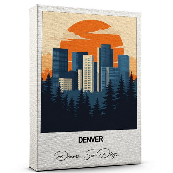 Denver Travel Wall Art Denver San Diego Canvas Travel Wall Decor with Timeless Appeal A Special Gift for Loved Ones