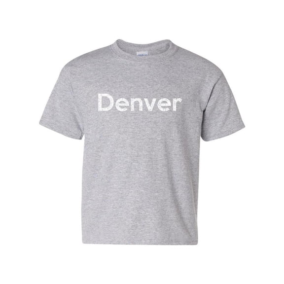 Denver Unisex Youth Kids T-Shirt Tee Clothing Youth Small Sport Grey