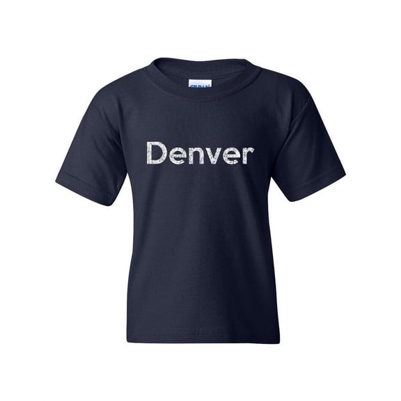 Denver Unisex Youth Kids T-Shirt Tee Clothing Youth X-Small Navy Blue