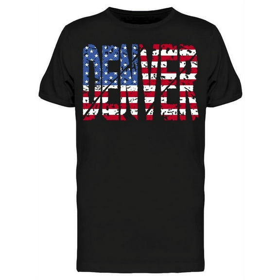 Denver With American Flag T-Shirt Men -Image by Shutterstock, Male Small