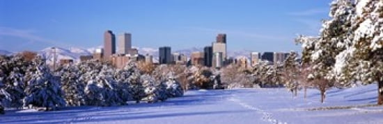 Denver city in winter Colorado USA 2011 Canvas Art - Panoramic Images (36 x 12)
