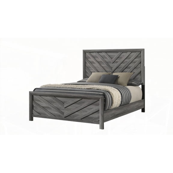 Denver's Gray Twin Bed with Wood Details (NJ INVENTORY)