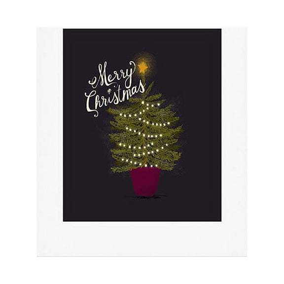 Deny Designs Merry Christmas Little 11-Inch x 14-Inch Print Wall Art