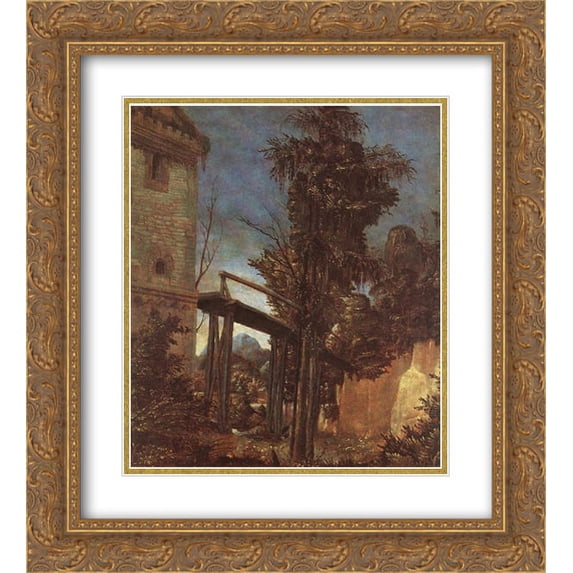 Denys van Alsloot 2x Matted 20x24 Gold Ornate Framed Art Print 'Landscape With A Path'