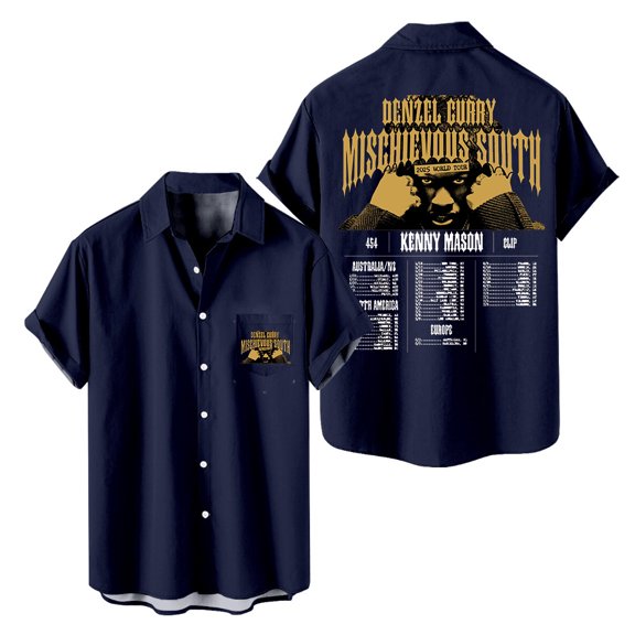 Denzel Curry 2025 World Tour Shirt Short Sleeved Casual Shirts Fashion V-neck Tshirt