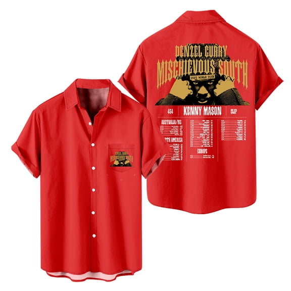 Denzel Curry 2025 World Tour Shirt Short Sleeved Casual Shirts Fashion V-neck Tshirt