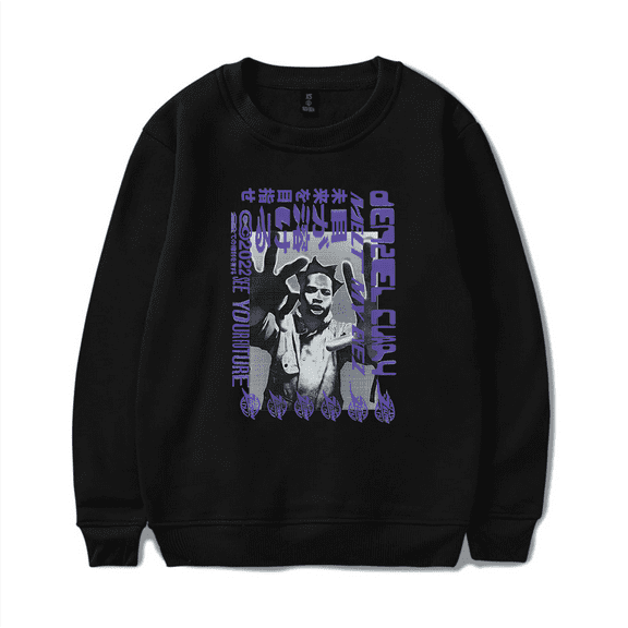Denzel Curry Merch Long Sleeve Crewneck Melt My Eyes Tour Poster Printed Sweatshirt Hoodie For Fans Men Women Hip Hop