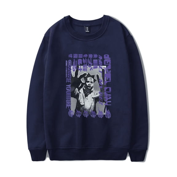 Denzel Curry Merch Long Sleeve Crewneck Melt My Eyes Tour Poster Printed Sweatshirt Hoodie For Fans Men Women Hip Hop