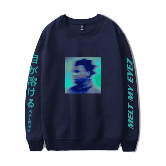 Denzel Curry Merch Sweatshirt Melt My Eyes Black Long Sleeve Walking For Fans Men Women Rapper Streetwear Crewneck
