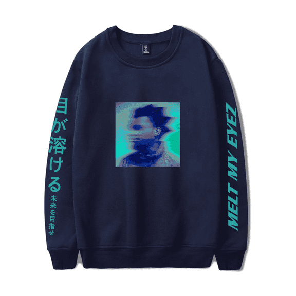 Denzel Curry Merch Sweatshirt Melt My Eyes Black Long Sleeve Walking For Fans Men Women Rapper Streetwear Crewneck