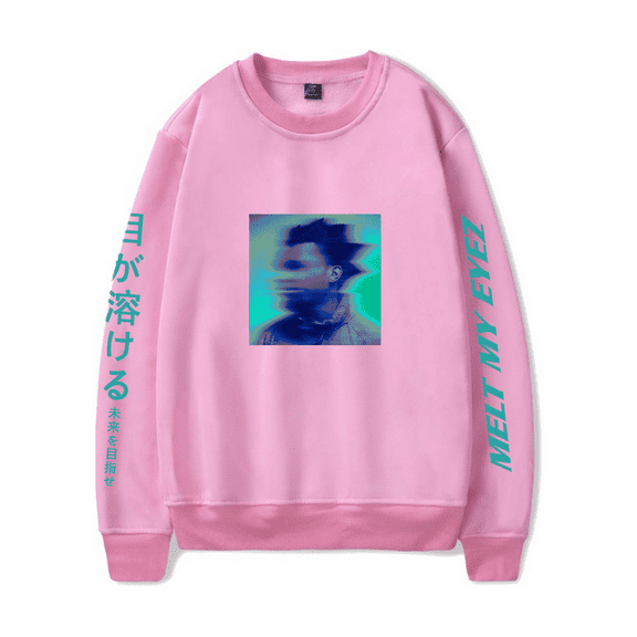 Denzel Curry Merch Sweatshirt Melt My Eyes Black Long Sleeve Walking For Fans Men Women Rapper Streetwear Crewneck