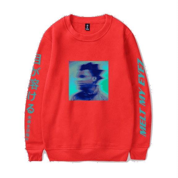 Denzel Curry Merch Sweatshirt Melt My Eyes Black Long Sleeve Walking For Fans Men Women Rapper Streetwear Crewneck