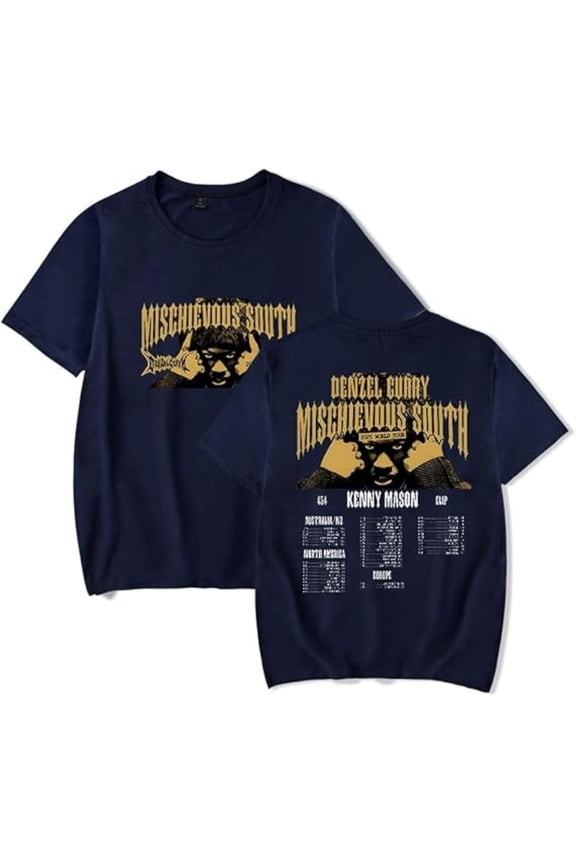 Denzel Curry Merch T-shirt Mischievous South World Tour 2025 T-Shirt Women Men Casual Crewneck Short Sleeve Tee