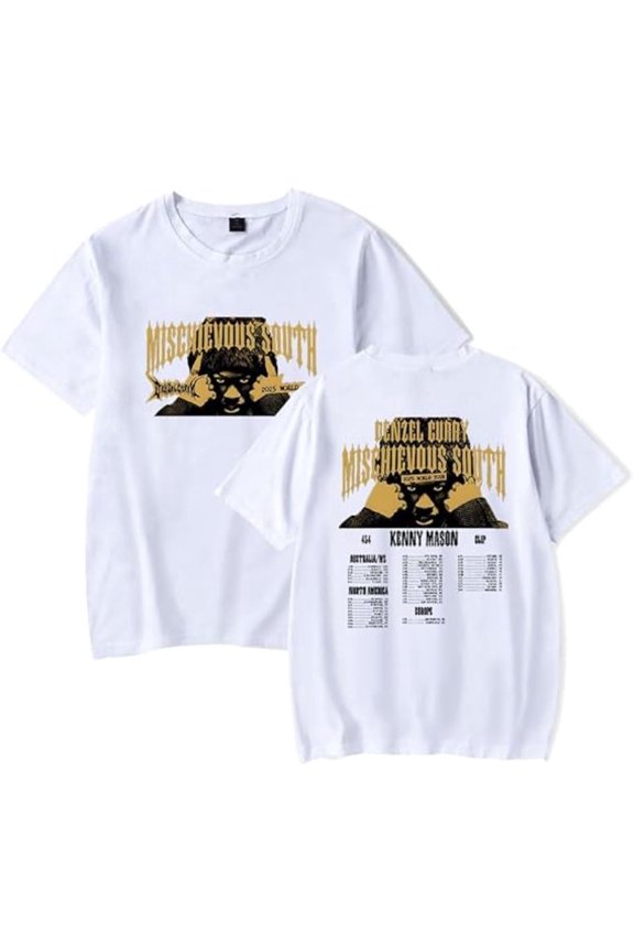 Denzel Curry Merch T-shirt Mischievous South World Tour 2025 T-Shirt Women Men Casual Crewneck Short Sleeve Tee