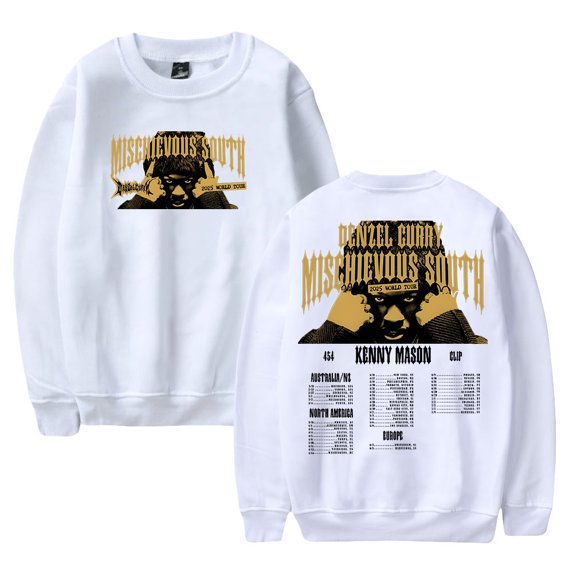 Denzel Curry Mischievous South US Tour 2025 Crewneck Long Sleeve Streetwear Women Men Sweatshirt