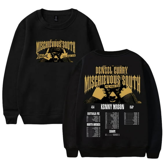 Denzel Curry Mischievous South US Tour 2025 Crewneck Long Sleeve Streetwear Women Men Sweatshirt