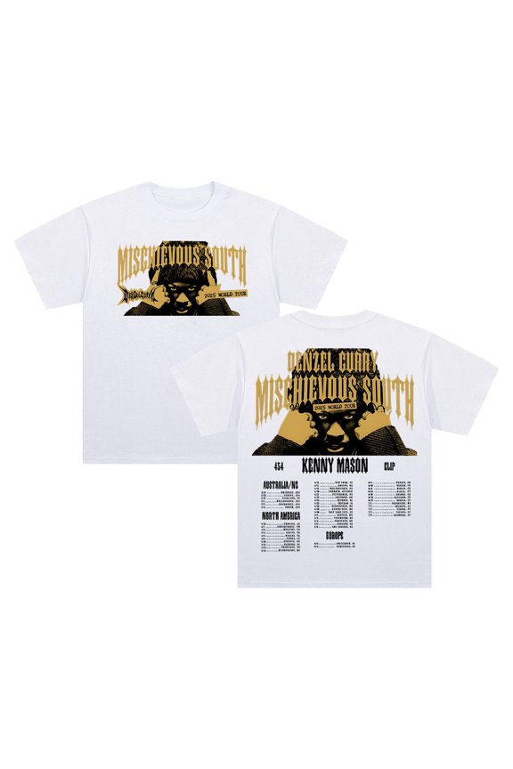 Denzel Curry Mischievous South US Tour 2025 T-shirt Short Sleeve Cotton Tee Women Men Streetwear Tops