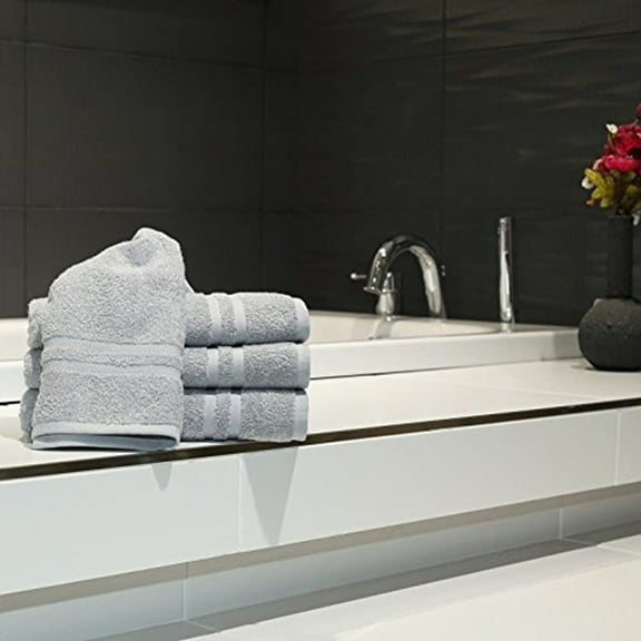 Linum Home Textiles 100 Turkish Cotton Denzi Hand Towels Set of 4 Light Grey