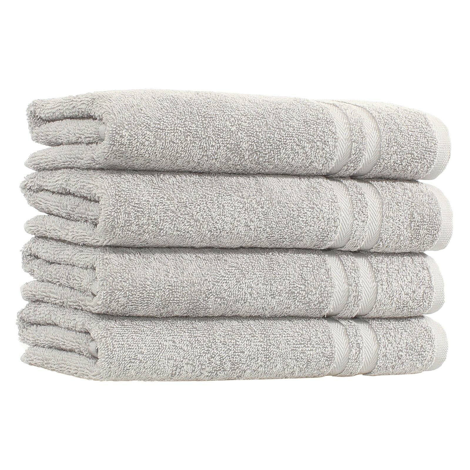 Denzi Gray Turkish Cotton Midweight Hand Towels Set of 4