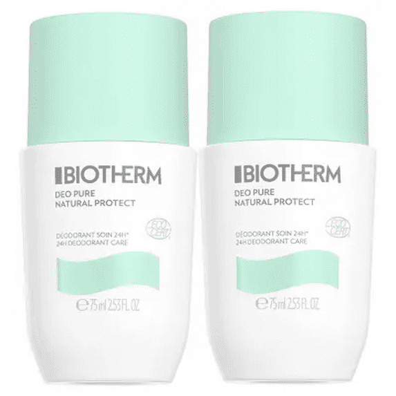 Deo Pure Natural Protect Déodorant Soin 24H Bio Roll-On Lot de 2 x 75 ml