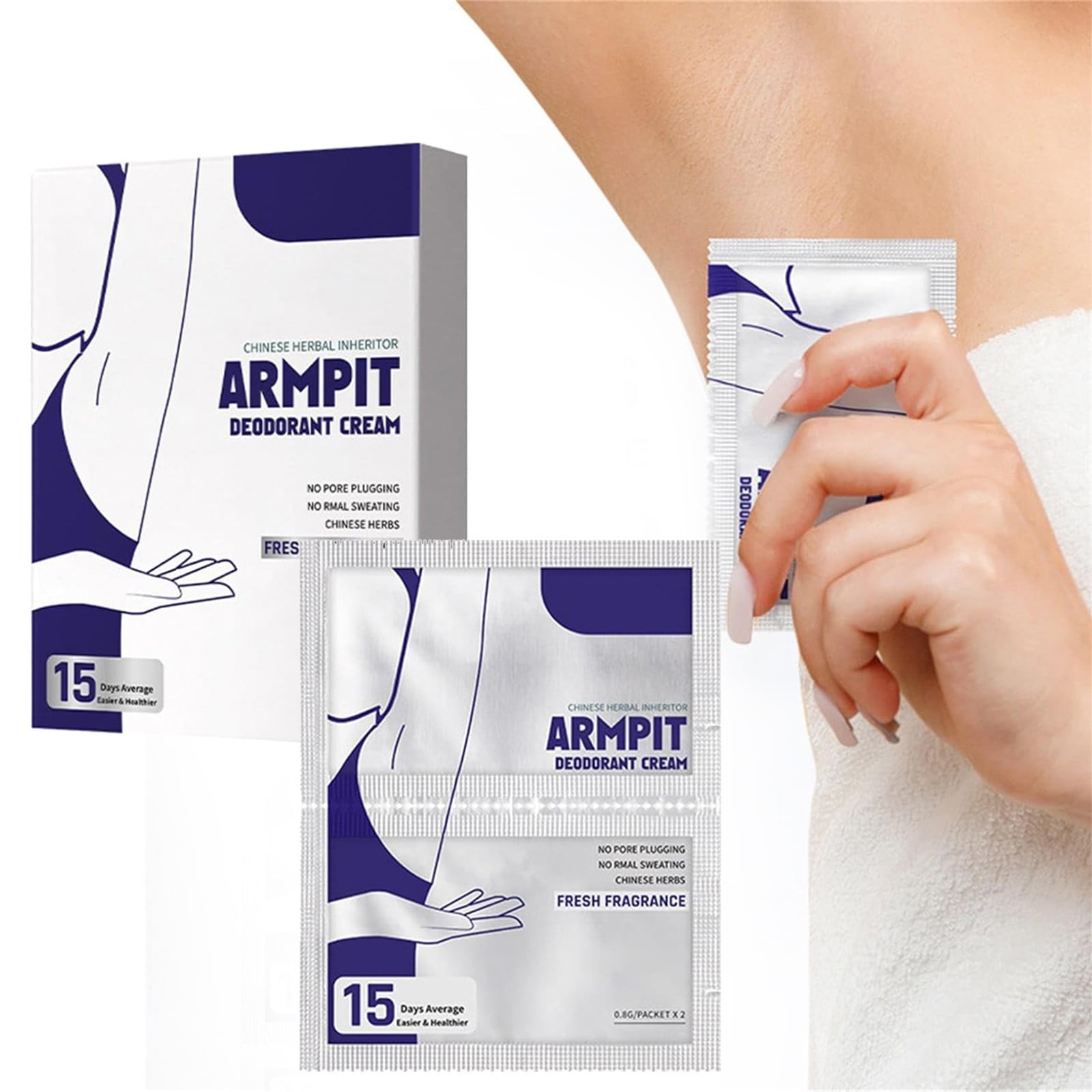Deodorant Cream - 24Pcs 21 Days Dry Fragrancy Dilute Armpit Odor Portable Travel Size for Women Men (0.8G X 24Pcs), DeodorantWomen, DeodorantMen,