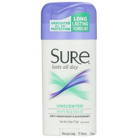 Deodorant Invisible Solid, Unscented - 2.6 Oz