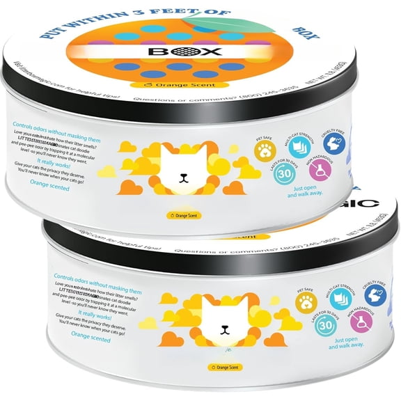 Deodorizer Jar (Orange Scent, 16 Oz, of 2) - Odor Control In A Jar - Pet Air Freshener - Odor Eliminator to Freshen Air