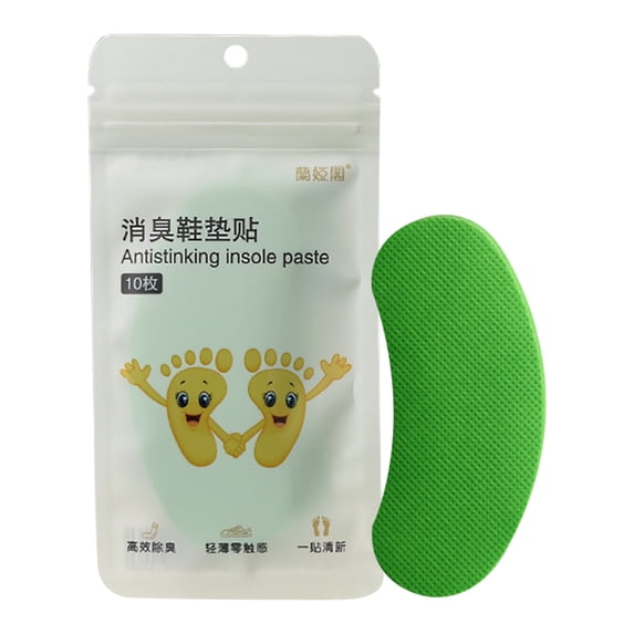 Deodorizing Shoe Inserts Green Tea Scent Foot Odor Eliminator Sweat Absorbing Stickers 10 Count