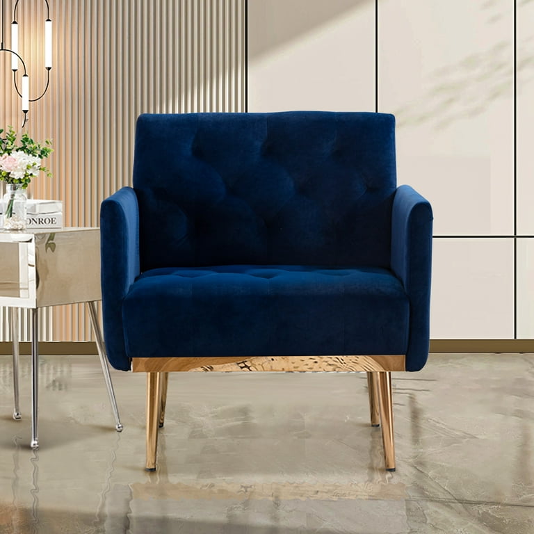 Walmart blue on sale velvet chair