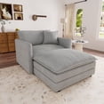 thumbnail image 1 of Muumblus Oversized Lounge Chair with Ottoman, Plush Cloud Accent Armchair for Living Room, Bedroom, Gray Chenille, 1 of 10