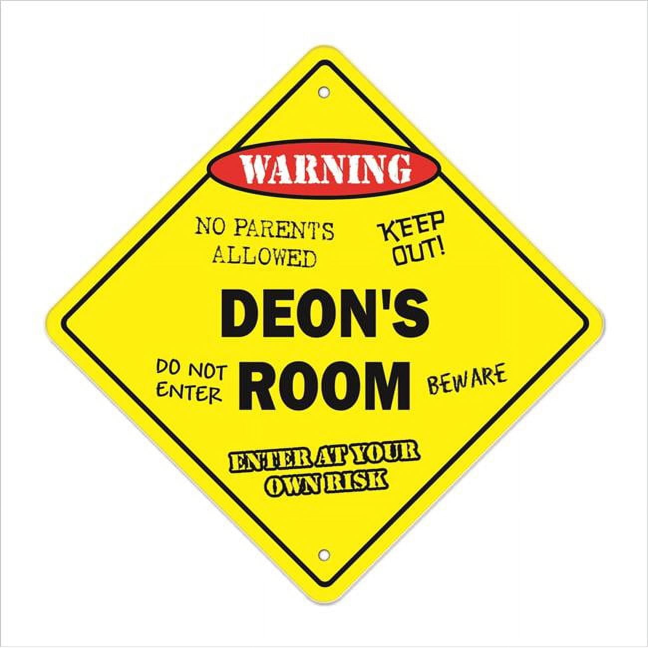 Deon's Room Sign Crossing Zone Xing Indoor/Outdoor 12" Tall kids