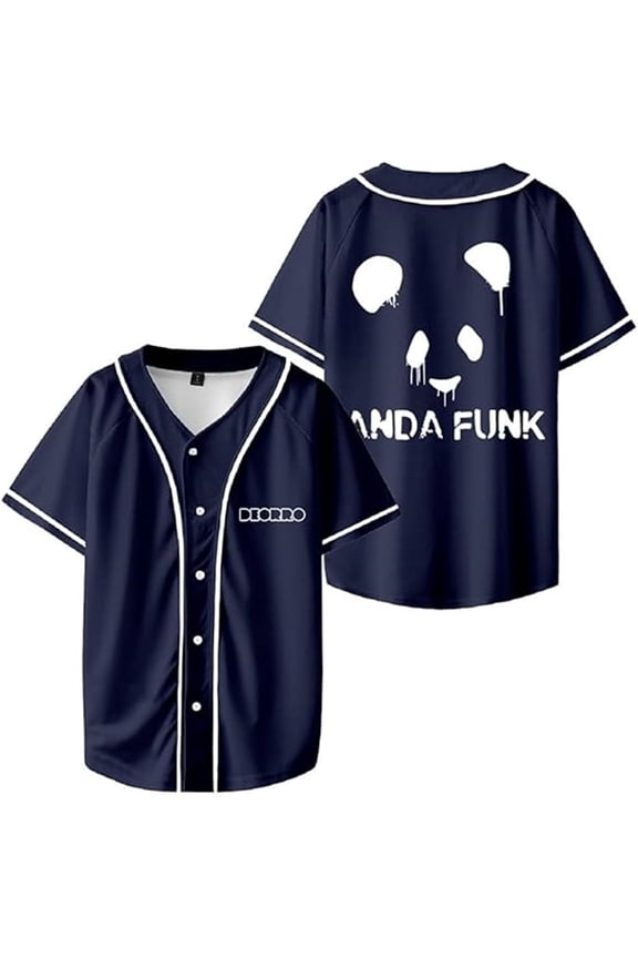 Deorro Merch Panda Funk Baseball Jersey For Men And Women Fashion V-neck Button Short Sleeve T-shirt