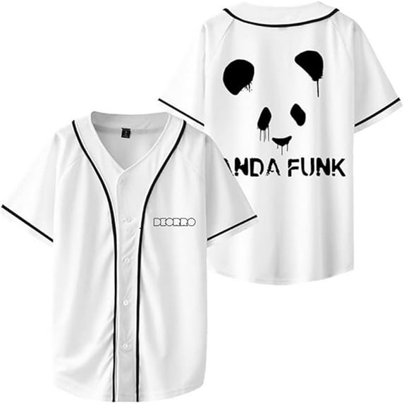 Deorro Merch Panda Funk Baseball Jersey For Men And Women Fashion V-neck Button Short Sleeve T-shirt