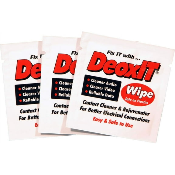 DeoxIT D1W Individual Wipes, More Than A Contact Cleaner, 3.0 x 3.5, 50 each, Pack of 1