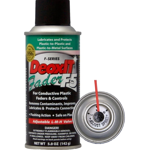 DeoxIT Fader F5S-H6 Spray, Rejuvenates/Lubricates/Protects Faders, Conductive Plastics & Carbon Controls, 142g, Pack of 12