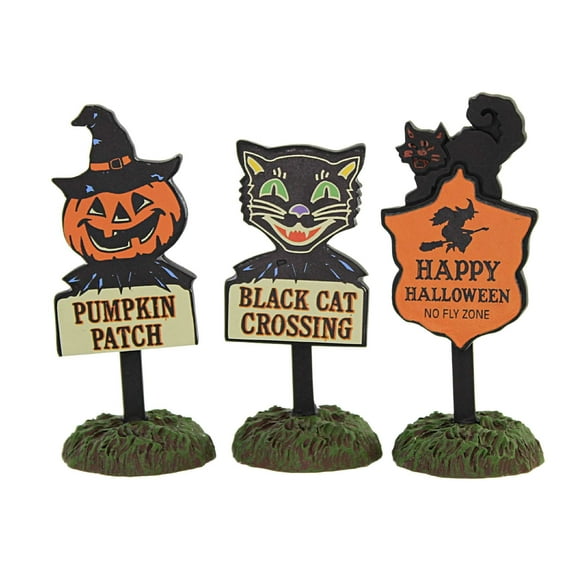 Department 56 Accessory Halloween Signs Polyresin Snow Village 6009820