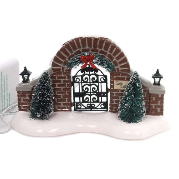 Department 56 Accessory Snow Village Gate Ceramic Lit Accessory 6000642