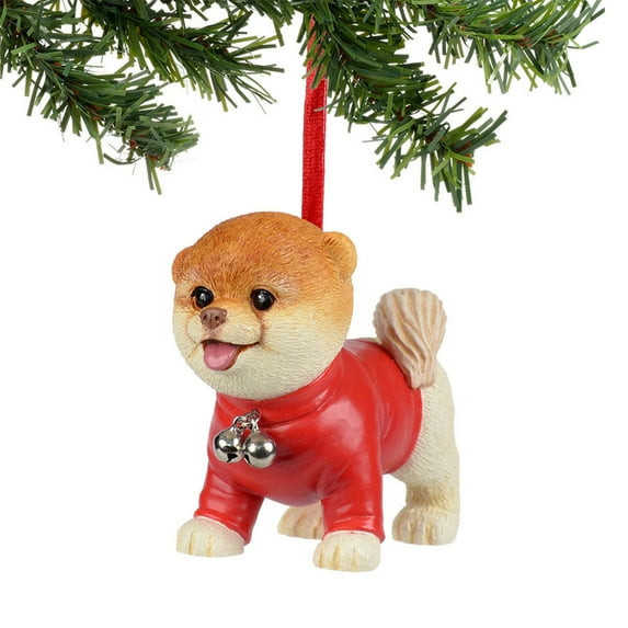 Department 56 Boo the World's Cutest Dog Holiday Ornament (Boo in Red Sweater)